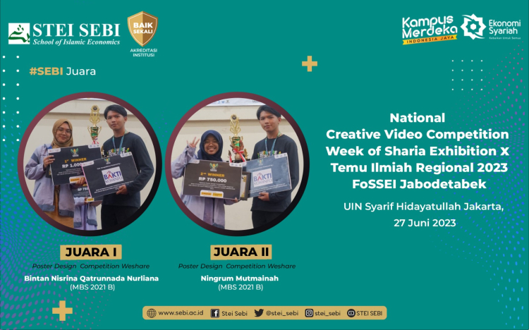 First and Second Winner  National Creative Video Competition Week of Sharia Exhibition X Temu Ilmiah Regional 2023 FoSSEI Jabodetabek
