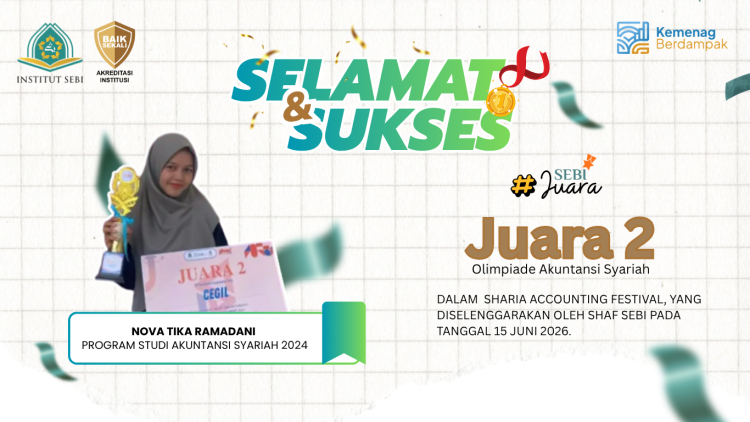 Juara 2, Olimpiade Akuntansi Syariah, Sharia Accounting Festival HIMA SHAF pada tanggal 15 Juni 2026.